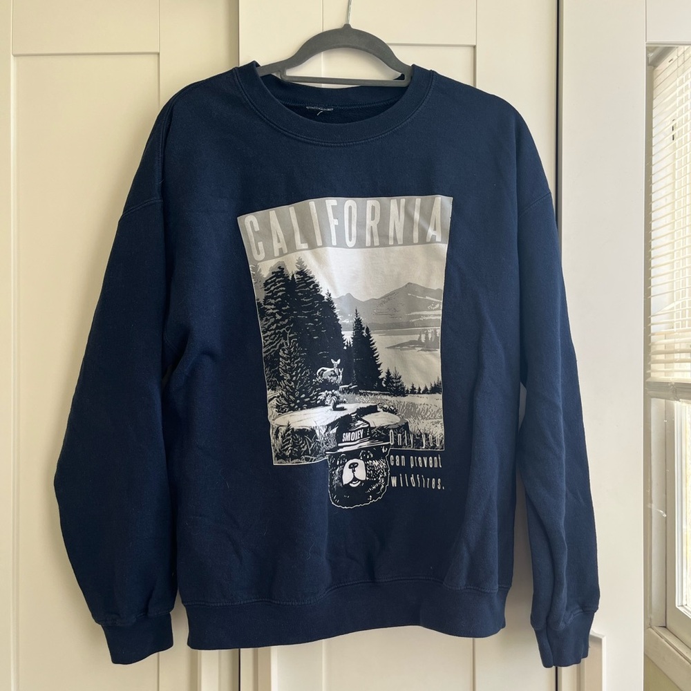California Graphic Navy Crewneck Sweater